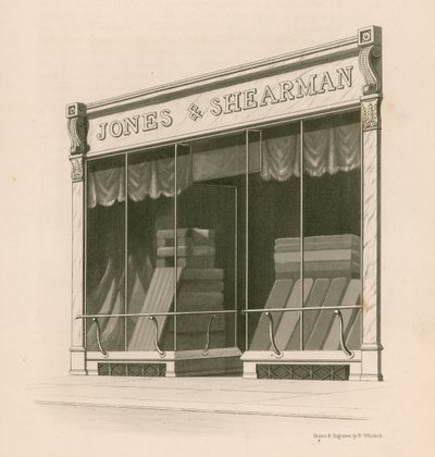 Loja frente dos senhores Jones e Shearman, Blackfriars Road, Londres de Nathaniel Whittock