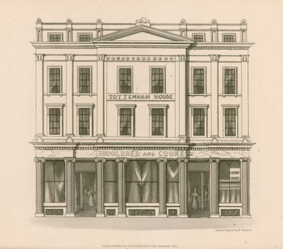 Loja frente de Shoolbred e Cooke, Drapers, Tottenham Court Road, Londres de Nathaniel Whittock