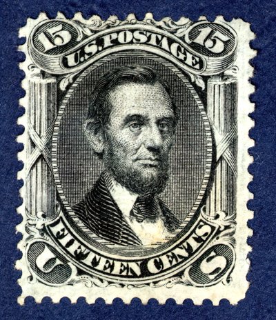 15c Abraham Lincoln F Grill único, 1867. de National Bank Note Company
