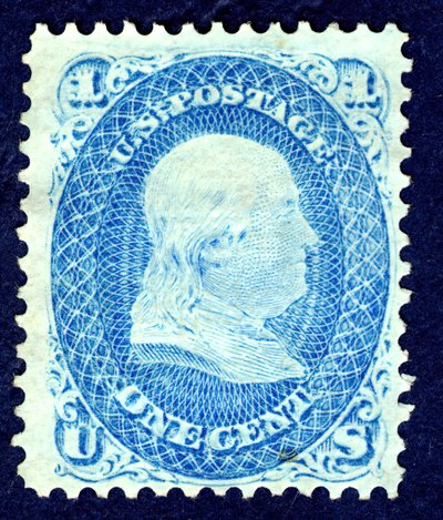 1c Franklin F Grill único, 1867. de National Bank Note Company
