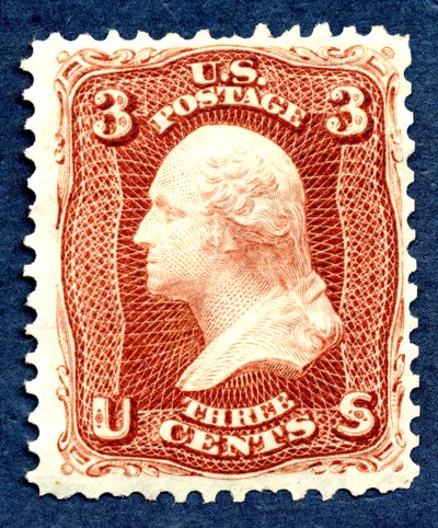 3c Washington reedição single, 1875. de National Bank Note Company