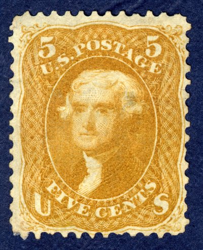 5c Jefferson solteiro, 1861. de National Bank Note Company