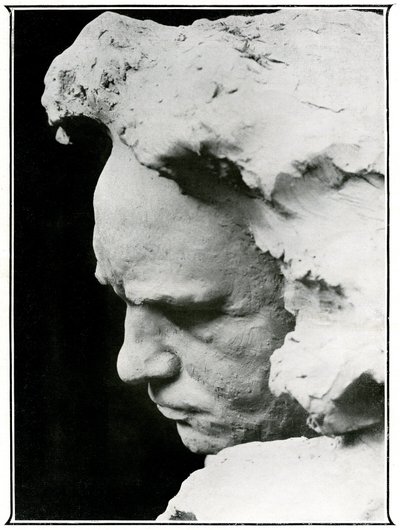 Perfil facial de Ludwig van Beethoven (1770-1827), detalhe de um busto de bronze de Naum Aronson