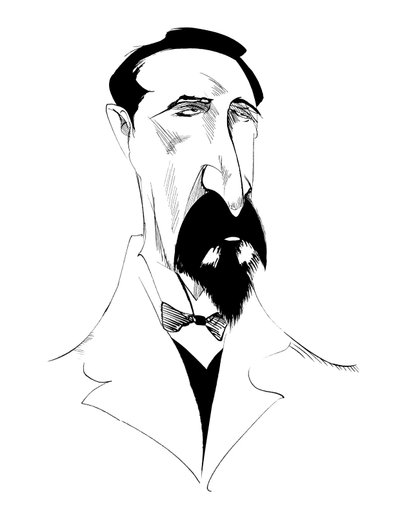 Alexander Borodin, compositor russo, caricatura p/b, 2010 de Neale Osborne de Neale Osborne