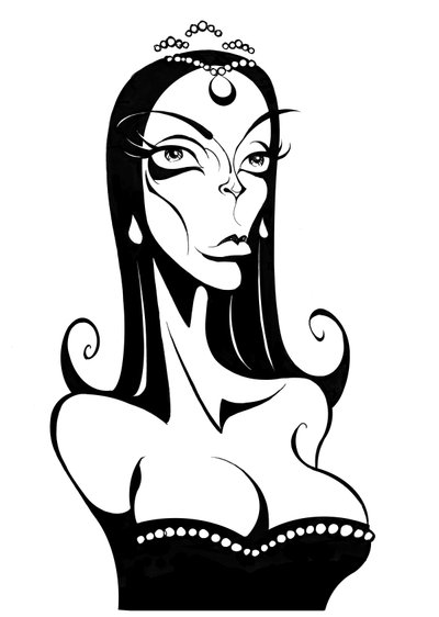 Barbara Steele, 2025 (tinta / digital) de Neale Osborne