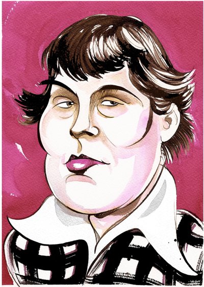 Galina Ustvolskaya - caricatura colorida de Neale Osborne