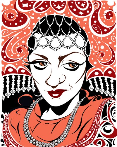 Olga Borodina, mezzo-soprano russa, versão colorida da imagem do arquivo em preto e branco, 2005 por Neale Osborne de Neale Osborne
