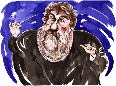 Oliver Knussen - caricatura colorida de Neale Osborne