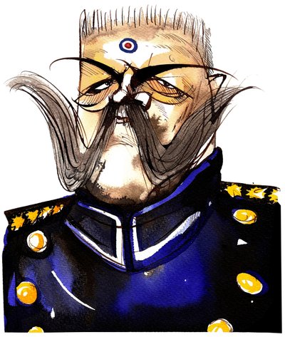 Paul von Hindenburg - nascido na Polônia, general alemão e presidente (1847-1934); caricatura de cores de Neale Osborne