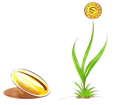 Semente e tiro - ilustração da alegoria financeira de Neale Osborne