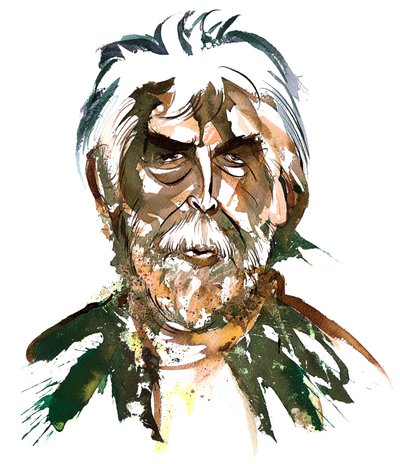 Sir Harrison Birtwistle - caricatura em cores de Neale Osborne