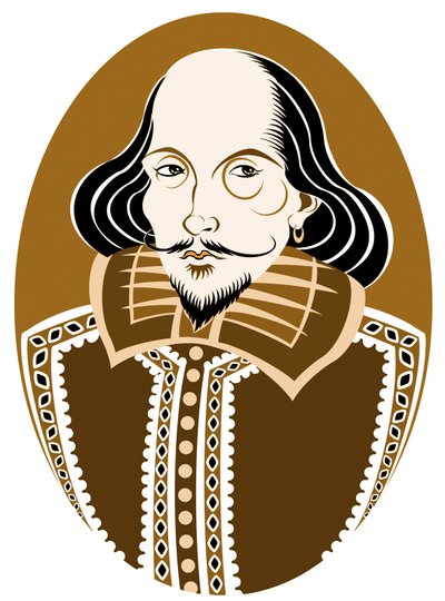 William Shakespeare, poeta e dramaturgo inglês batizado de 26 de abril de 1564 - 23 de abril de 1616 de Neale Osborne