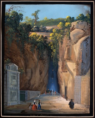 Caverna em Pozzuoli (gouache) de Neapolitan School