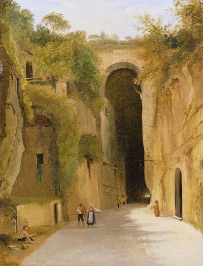 O Crypta Napoletana, sob a colina Posillipo, Nápoles, c.1840 de Neapolitan School