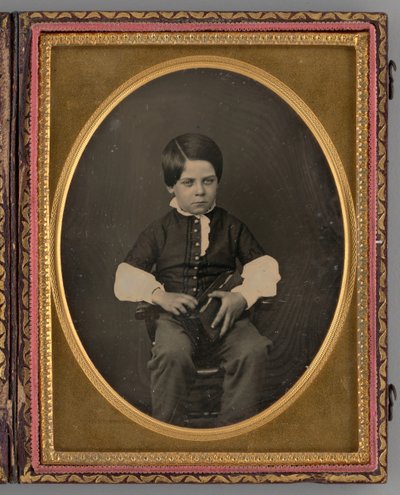 Retrato sem título de um menino sentado, 1853. de Nelson