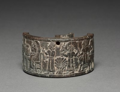 Banquete Pyxis, 800-750 aC (esteatita) de Neo-Hittite