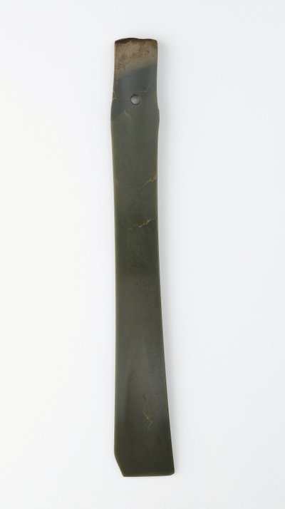 Formão bifurcado (zhang) Cultura de Qijia (jade (nefrite)) de Neolithic Period Chinese School