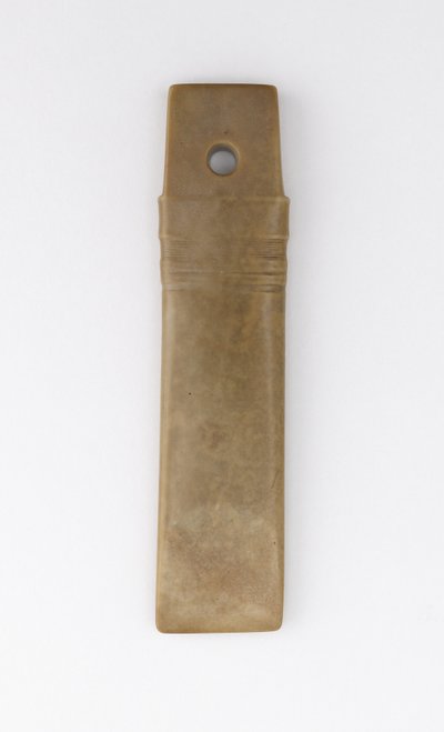 Cinzel reto (gui) Cultura de Qijia (jade (nefrite)) de Neolithic Period Chinese School