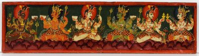 Capa do livro de um manuscrito de Shaiva (wc opaca na madeira) de Nepalese School