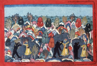 Krishna Lutando Jambavata, Rei dos Ursos, c. 1775 de Nepalese School