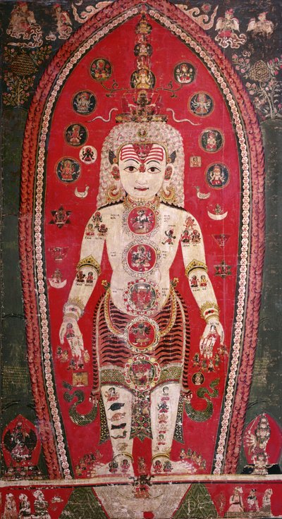 Shiva Purana, de Badgaon (guache em seda) de Nepalese School
