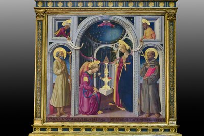 Anunciação entre os Santos Francisco e Jerónimo (pintura sobre painel) de Neri di Bicci
