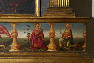 Detalhe da Coroação da Virgem (tempera na madeira) de Neri di Bicci