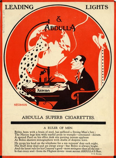 Cigarros Abdulla, década de 1920 de Nerman