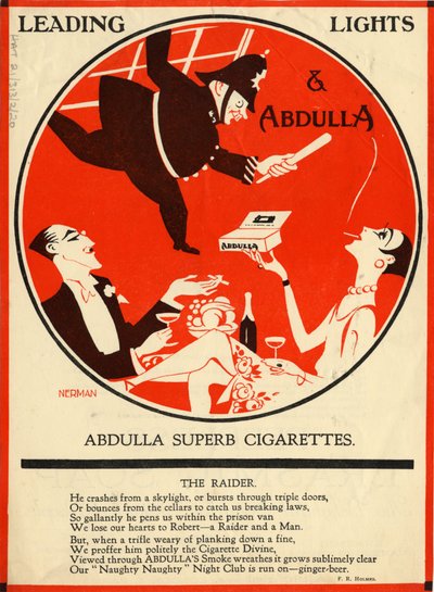 Cigarros Abdulla, década de 1920 de Nerman