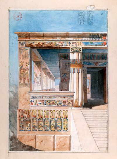 Antigo templo egípcio, século XIX de Nestor l