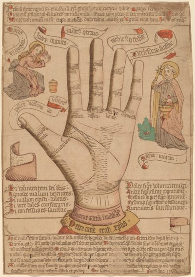 A mão como espelho da salvação de Netherlandish 15th Century