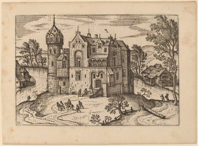 Castelo por um rio de Netherlandish 16th Century
