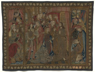 Cristo e a mulher apanhada em adultério de Netherlandish 16th Century