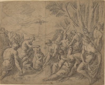 O Batismo de Cristo de Netherlandish 16th Century