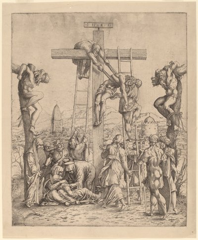 A descida da cruz de Netherlandish 16th Century after Andrea Mantegna