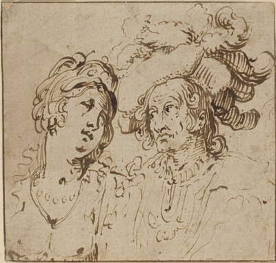 Cavalier com uma prostituta de Netherlandish 17th Century