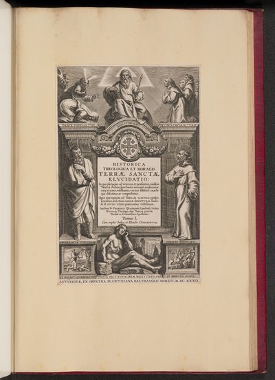 Página de rosto para Francis Aguilonius, A História Teológica e Moral Histórica da Terra Santa de Netherlandish 17th Century after Sir Peter Paul Rubens