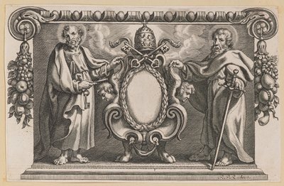 Vinheta para um livro dedicado ao Papa Urbano VII de Netherlandish 17th Century after Sir Peter Paul Rubens