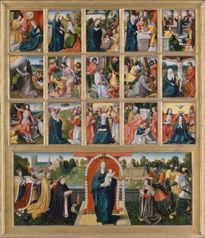 Os Quinze Mistérios e a Virgem do Rosário. de Netherlandish Painter