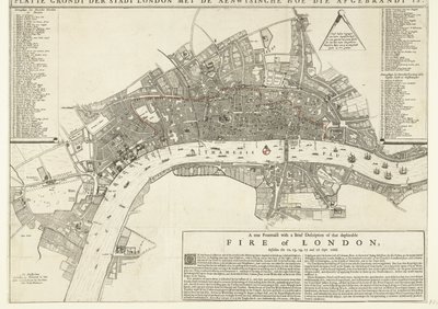 Um verdadeiro Pourtraict com uma breve descrição daquele deplorável incêndio de Londres, Befallen o 12 de Netherlandish School