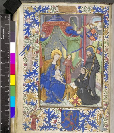 Adicionar 17440 f.13v Virgem do Lírio com o patrono Willem van Bossunt, do Missal Ghent de Netherlandish School