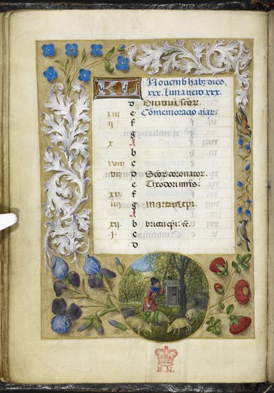 Adicionar MS 38126 f.11v Página do calendário para Novembro, de 