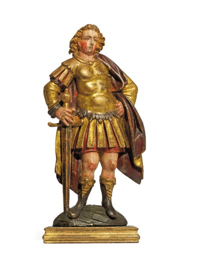Ajouree relevo de um soldado, primeira metade do século 17 (pacote de madeira dourada) de Netherlandish School