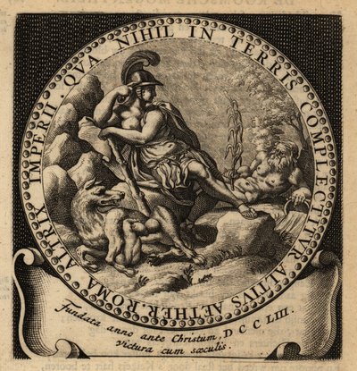 Figura alegórica do Império Romano, Rómulo e Remo. de Netherlandish School