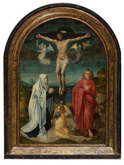 Calvário: Cristo na Cruz entre a Virgem Santa e São João (óleo sobre painel) de Netherlandish School