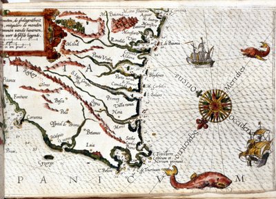 Cabo Finisterre depois do portulano de Luca J. Waghenaer tresoor de zeevaert, Leiden 1592 de Netherlandish School