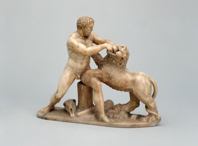 Hércules lutando com o Leão Nemean (alabastro) de Netherlandish School