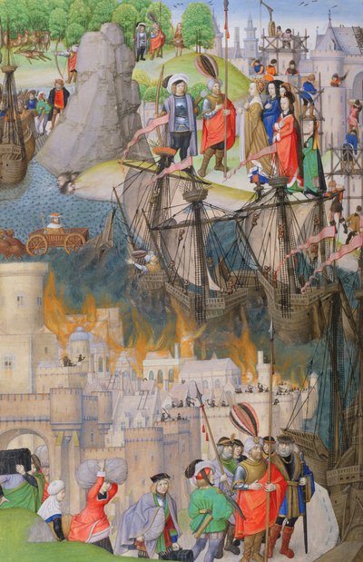 Ms 311 f.122 v. Cenas da Eneida, de Virgil, 1472-73 de Netherlandish School