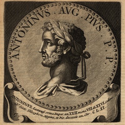 Retrato do Imperador Romano Antoninus Pius. de Netherlandish School