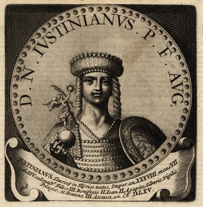 Retrato do Imperador Romano Justiniano I. de Netherlandish School